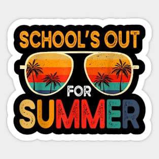 Retro Schools Out For Summer Last Day Of School Teacher Boy Sticker